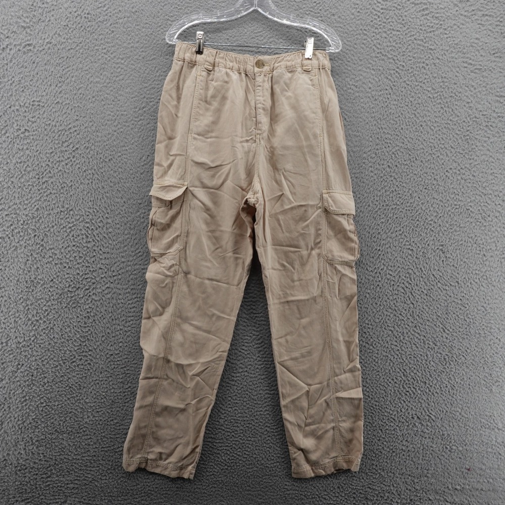 Faherty Arlie Day Cargo Pants Medium Beige Womens Linen Lyocell Blend Casual